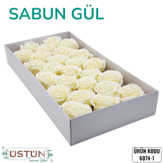  6074-1 SABUN GÜL 7CM-25Lİ-KIRIK BEYAZ