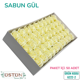  6222-2-SABUN GÜL-50 ADET-KREM-4,5CM