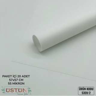 BUKETLİK-55cm-20 ADET-[MAT SAYDAM]-BEYAZ