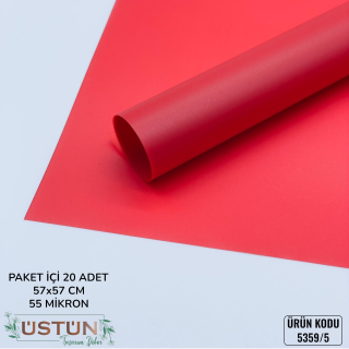 BUKETLİK-55cm-20 ADET-[MAT SAYDAM]-KIRMIZI
