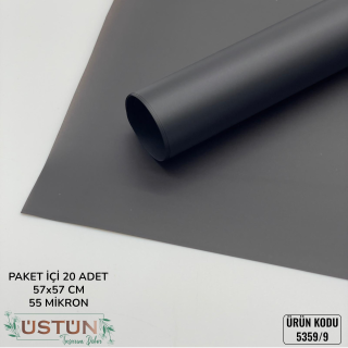 BUKETLİK-55cm-20 ADET-[MAT SAYDAM]-SİYAH