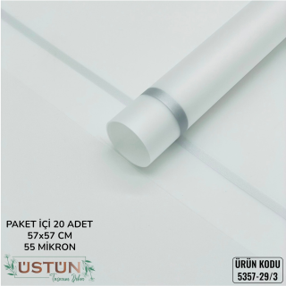 BUKETLİK ÇİÇEK AMB - 20 ADET - [MAT BUZLU]-ÇERÇEVE-GRİ