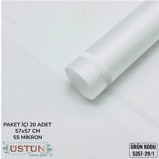BUKETLİK ÇİÇEK AMB - 20 ADET - [MAT BUZLU]-ÇERÇEVE-BEYAZ
