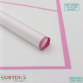 BUKETLİK ÇİÇEK AMB - 20 ADET - [SOFT ÇİZGİ]-PEMBE