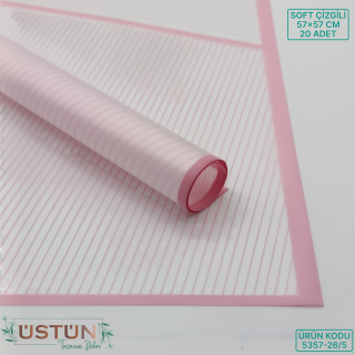 BUKETLİK ÇİÇEK AMB - 20 ADET - [SOFT ÇİZGİ]-PUDRA PEMBE