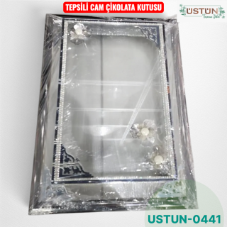 NOVA-CAM TEPSİLİ ÇİKOLATA KUTUSU-GÜMÜŞ