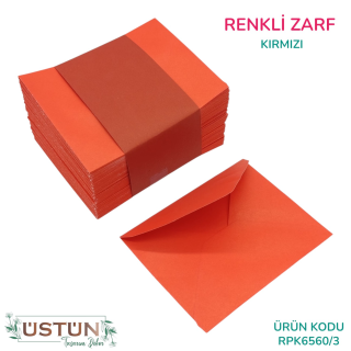 RENKLİ ZARF 100LÜ-KIRMIZI
