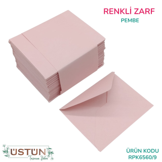RENKLİ ZARF 100LÜ-PEMBE