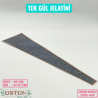 TEK GÜL OPP-12x4x45cm-50 ADET-[KALP]-SİYAH