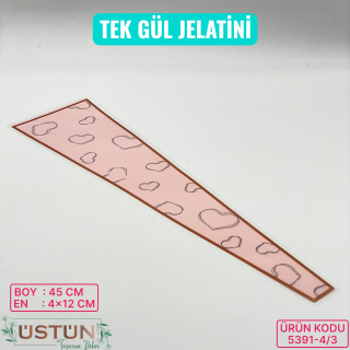 TEK GÜL OPP-12x4x45cm-50 ADET-[KALP]-PEMBE