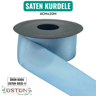 USTUN-0035-4/KURDELE SATEN 4CM*20M-MAVİ