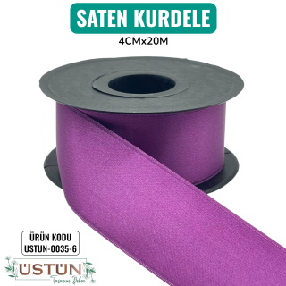 USTUN-0035-6/KURDELE SATEN 4CM*20M-LİLA